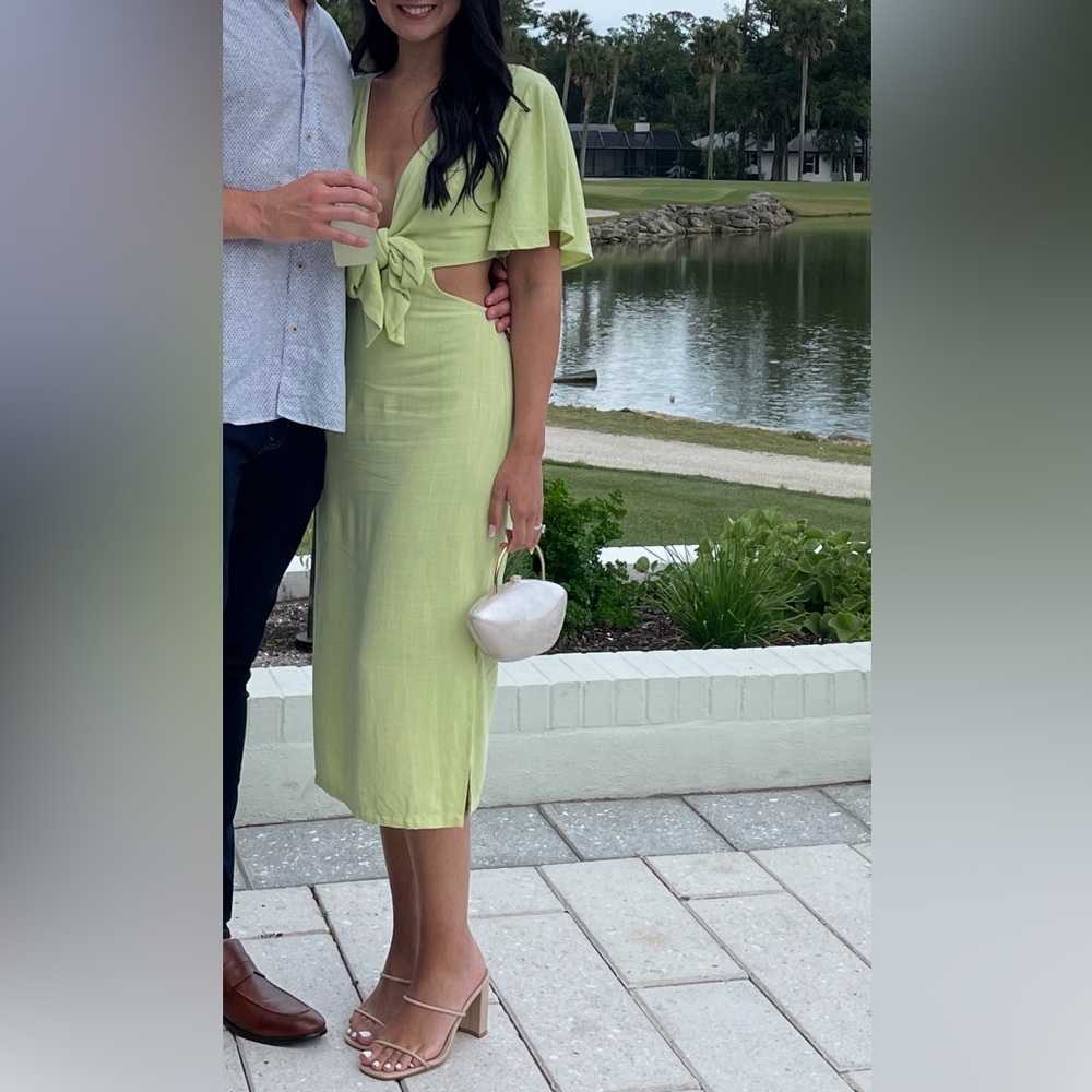 Green Midi Cutout Dress